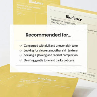 BIODANCE Radiant Vita Niacinamide Real Deep Mask 34g (Yellow) (1ea) - Kbeauty Canada