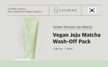 LICORNE Vegan Jeju Matcha wash-off Pack