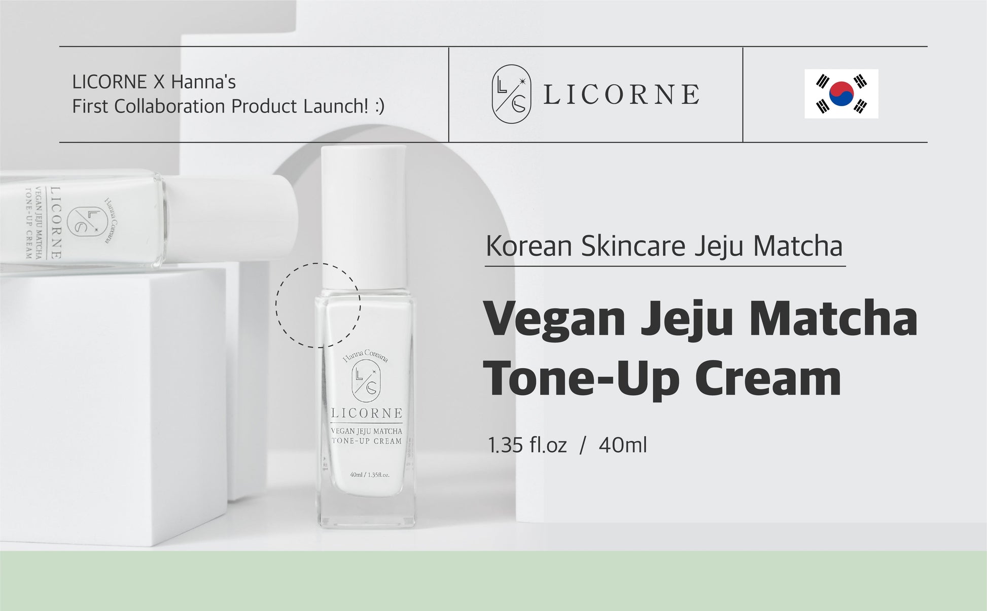 LICORNE Vegan Jeju Matcha Tone-up Cream