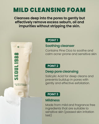 KSECRET Seoul 1988 Cleansing Foam: Pine Cica 1% + Probiotics 150mL