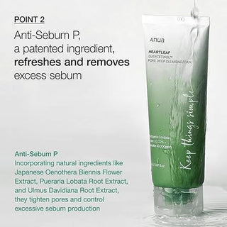 ANUA Heartleaf Quercetinol Pore Deep Cleansing Foam 150mL - Kbeauty Canada