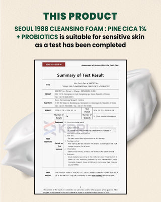 KSECRET Seoul 1988 Cleansing Foam: Pine Cica 1% + Probiotics 150mL