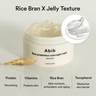Abib RICE PROBIOTICS OVERNIGHT MASK BARRIER JELLY 80ml - Kbeauty Canada