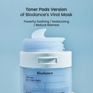 BIODANCE Cera-nol Gel Toner Pads (Blue_60 Pads) - Kbeauty Canada