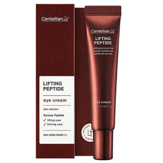 Centellian24 Lifting Peptide Eye Cream in a 15ml jar, showcasing the smooth, creamy texture and elegant packaging.
