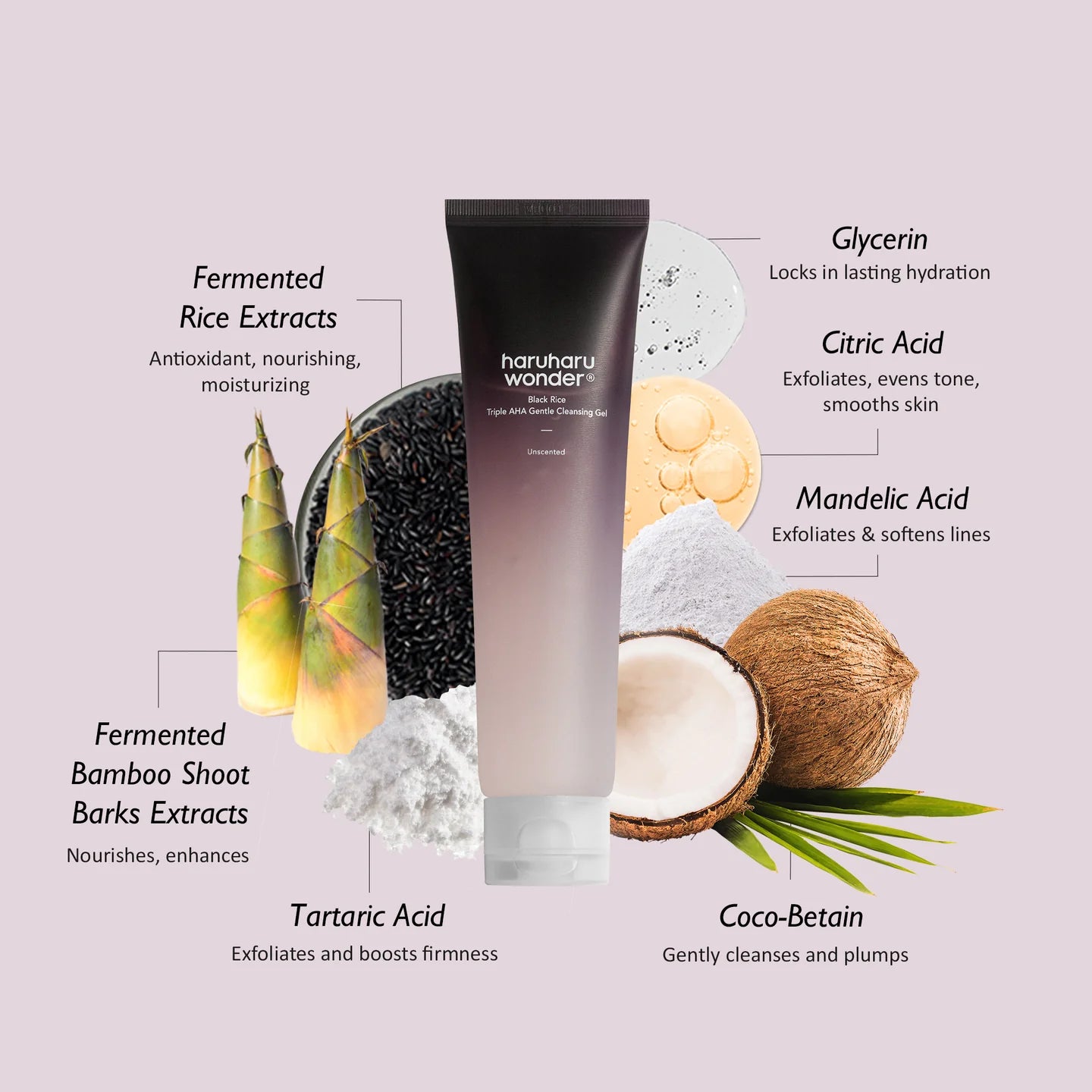 HARUHARU WONDER Black Rice Triple AHA Gentle Cleansing Gel