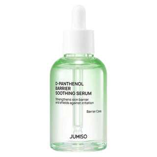 Jumiso D-Panthenol Barrier Soothing Serum 70ml bottle with pump dispenser, clear serum inside, and minimalist packaging.