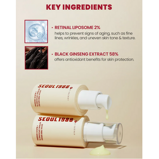 KSECRET Seoul 1988 Serum: Retinal Liposome 2% + Black Ginseng 30mL