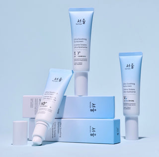 Seul Kare Ultra Soothing Sunscreen SPF 50+ with a smooth, lightweight formula and zero cast, designed for facial sun protection.