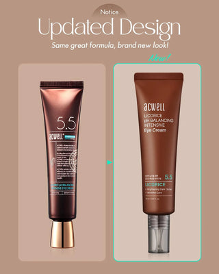 ACWELL Licorice pH Balancing Intensive Eye Cream in a jar, designed to soothe and hydrate the delicate skin around the eyes.