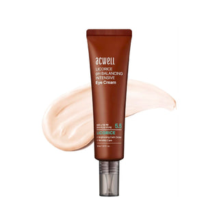 ACWELL Licorice pH Balancing Intensive Eye Cream in a jar, designed to hydrate and soothe the delicate eye area.