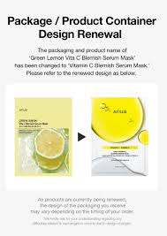 Anua Vitamin C Blemish Serum Face Sheet Mask with brightening and soothing properties, shown on a white background.