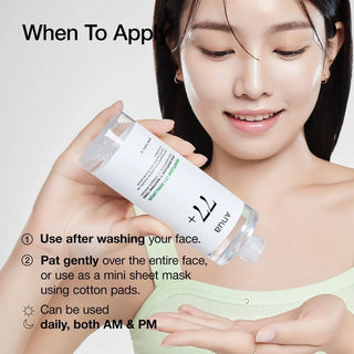 Anua Heartleaf 77 Soothing Toner in 250ml bottle, featuring clear liquid, for calming and hydrating skin.