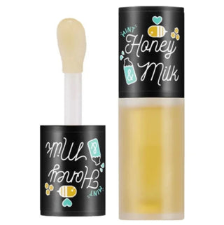 APIEU Honey & Milk Lip Oil in mint, 5g, nourishing lip treatment with a soothing mint scent and smooth texture.