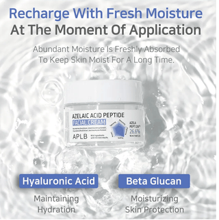 APLB Azelaic Acid Peptide Facial Cream in 55mL jar, nourishing skincare with brightening and soothing properties.