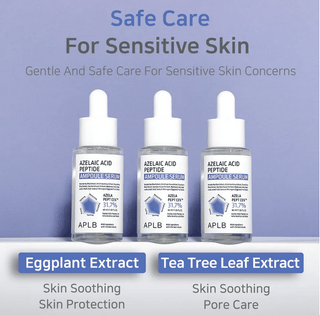 APLB Azelaic Acid Peptide Ampoule Serum in a 40mL bottle, featuring a clear serum with a pump dispenser and minimalist label.