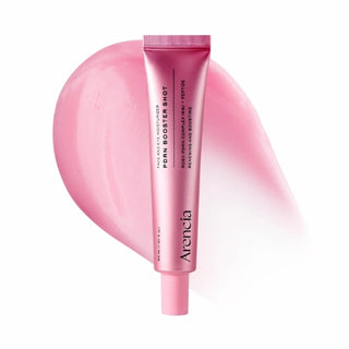 Arencia PDRN Booster Shot 30ml in a clear bottle, featuring a white label with blue accents, used for skin rejuvenation.