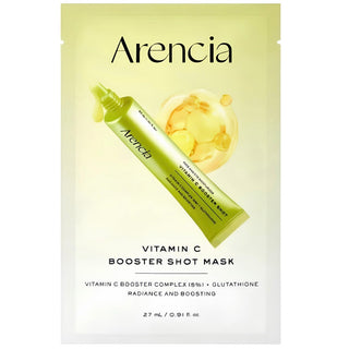Arencia Vitamin C Booster Shot Face Mask 27ml jar with bright packaging and a fresh citrus design.