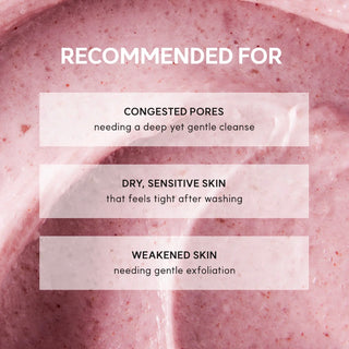 Arencia Fresh Rosehip Rice Mochi Facial Cleanser in 120g jar with a soft pink and white design, showcasing a gentle cleansing product.