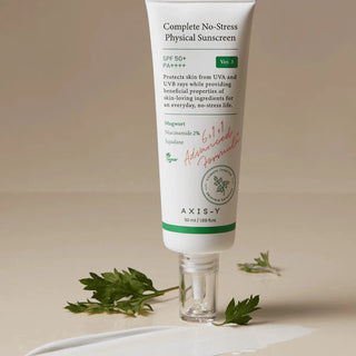 AXIS Y Complete No Stress Physical Sunscreen 50mL, a broad-spectrum mineral sunscreen with a smooth, protective formula.