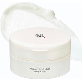Beauty of Joseon Radiance Cleansing Balm jar with a smooth, creamy texture and elegant packaging on a neutral background.