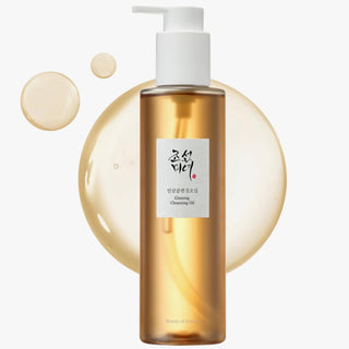 Beauty of Joseon Ginseng Cleansing Oil bottle with clear label, showcasing its hydrating and nourishing cleansing oil formula.