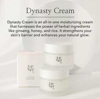 Beauty of Joseon Dynasty Cream moisturizer jar with a minimalist design, showcasing traditional Korean skincare branding.
