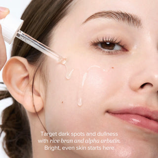Beauty of Joseon Glow Deep Serum with rice and alpha-arbutin, highlighting the serum's clear bottle and applicator.