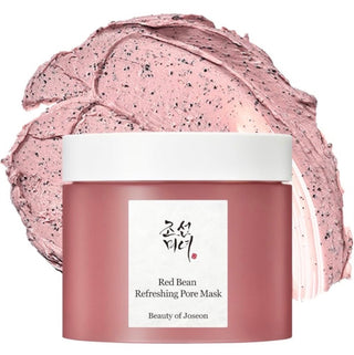 Beauty of Joseon Red Bean Refreshing Pore Mask wash-off pack showing a jar with red bean extract, ideal for pore cleansing and skincare.