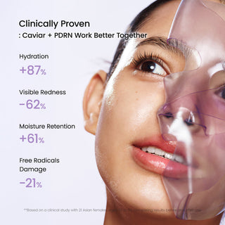 Biodance Rejuvenating Caviar PDRN real deep face mask in purple, designed for skin hydration and revitalization.