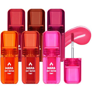 Black Rouge Mara Hot Water Lip Tint in LV00 Mild, showing the sleek black tube and product label.