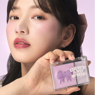 Black Rouge Dewy Whip Cheek and Beam makeup product in strawberry shade, featuring a soft, blendable cheek and highlighter for a radiant look.
