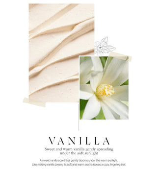 BOM Chiffon Vanilla perfume body mist 110ml spray bottle with floral and vanilla scent design
