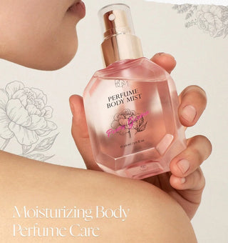 BOM Peony Garden perfume body mist in 110ml bottle with floral peony design, fresh and fragrant scent.