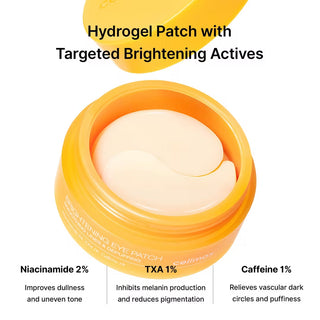 CELIMAX TXA Brightening Eye Patch box with 60 patches for eye area skincare and brightening treatment.
