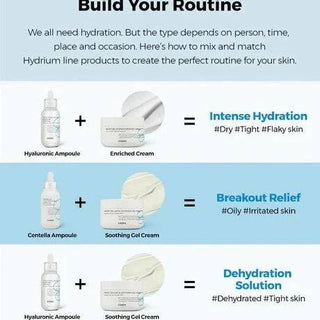 COSRX Hydrium Triple Hyaluronic Moisture Ampoule in 40ml bottle, showcasing the skincare product with clear packaging and branding