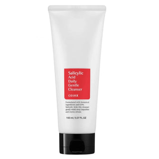CosRx Salicylic Acid Daily Gentle Cleanser in a cleansing foam bottle, designed for gentle daily facial cleansing.