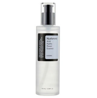 COSRX Hyaluronic Acid Hydra Power Essence in 100ml bottle, showcasing clear liquid skincare essence for hydration and skin nourishment.