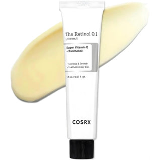 COSRX The Retinol 0.1 Cream facial cream in 20mL jar, featuring smooth, lightweight formula for skin renewal and anti-aging benefits.