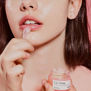 COSRX Balancium Ceramide Lip Butter Sleeping Mask in a jar, hydrating lip balm with ceramide for nourishing overnight lip care.
