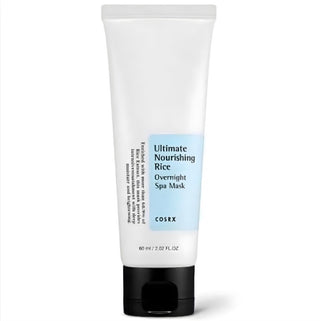 COSRX Ultimate Nourishing Rice Overnight Spa Mask in a jar, hydrating lotion and moisturizer for glowing skin overnight