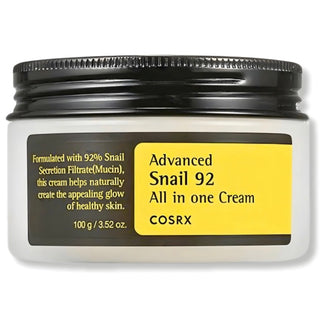 Cosrx Advanced Snail 92 All In One Cream moisturizer with snail mucin for hydrating and nourishing skin.