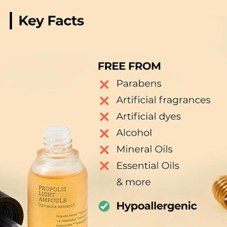 CosRX Full Fit Propolis Light Ampoule serum in a clear glass bottle with a white pump dispenser and minimalist label.
