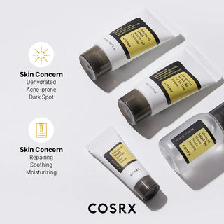 COSRX All About Snail Trial Kit with four skincare products featuring snail mucin for nourishing and repairing skin.