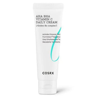 CosRX AHA BHA Vitamin C Daily Cream spot treatment in a tube for brightening and exfoliating skin.