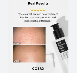COSRX BHA Blackhead Power Liquid toner bottle with the product label visible, designed for blackhead treatment and skin clarity.