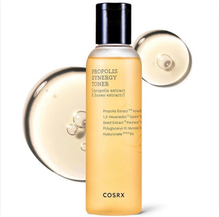 CosRx Full Fit Propolis Synergy Toner in 150ml bottle, featuring a clear liquid toner with a white cap and minimalist label.