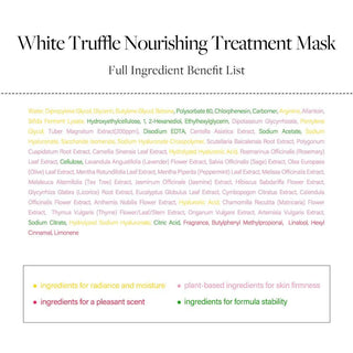 d'Alba White Truffle Nourishing Treatment Mask, a face mask with white truffle extract, shown in individual sachets.