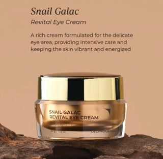 Deoproce Snail Galac Revital Eye Cream 30g, close-up of the eye cream jar with product label and packaging details.