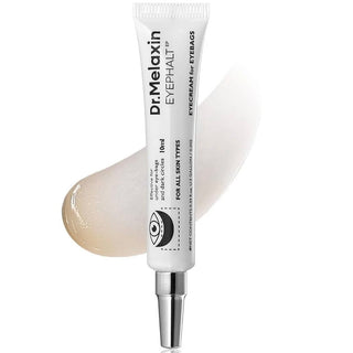 Dr.Melaxin Eyphalt eye cream for eye bags, 10ml, featuring a sleek tube with applicator for reducing puffiness and dark circles.